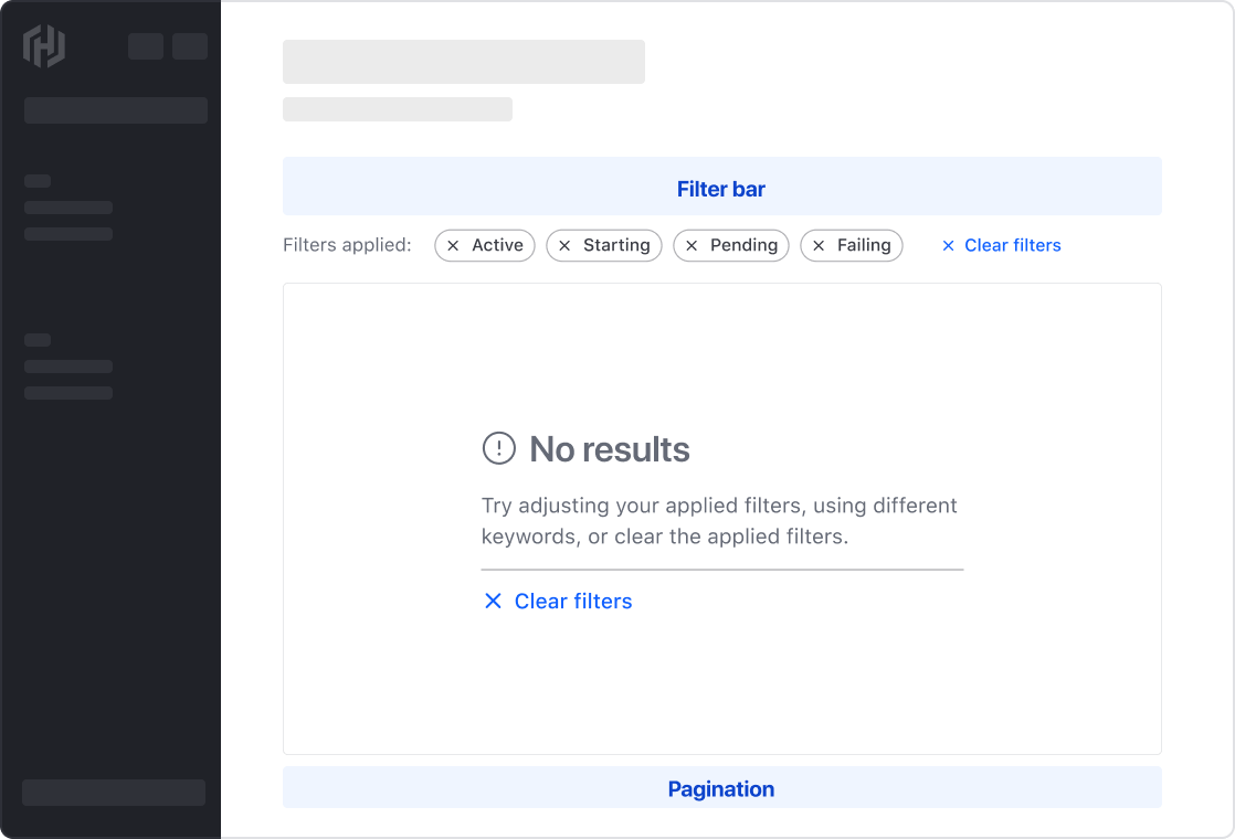 Empty state example